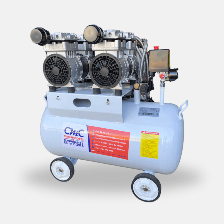 Compresor Libre de Aceite 2HP Dúplex 50L (Uso Clínico)